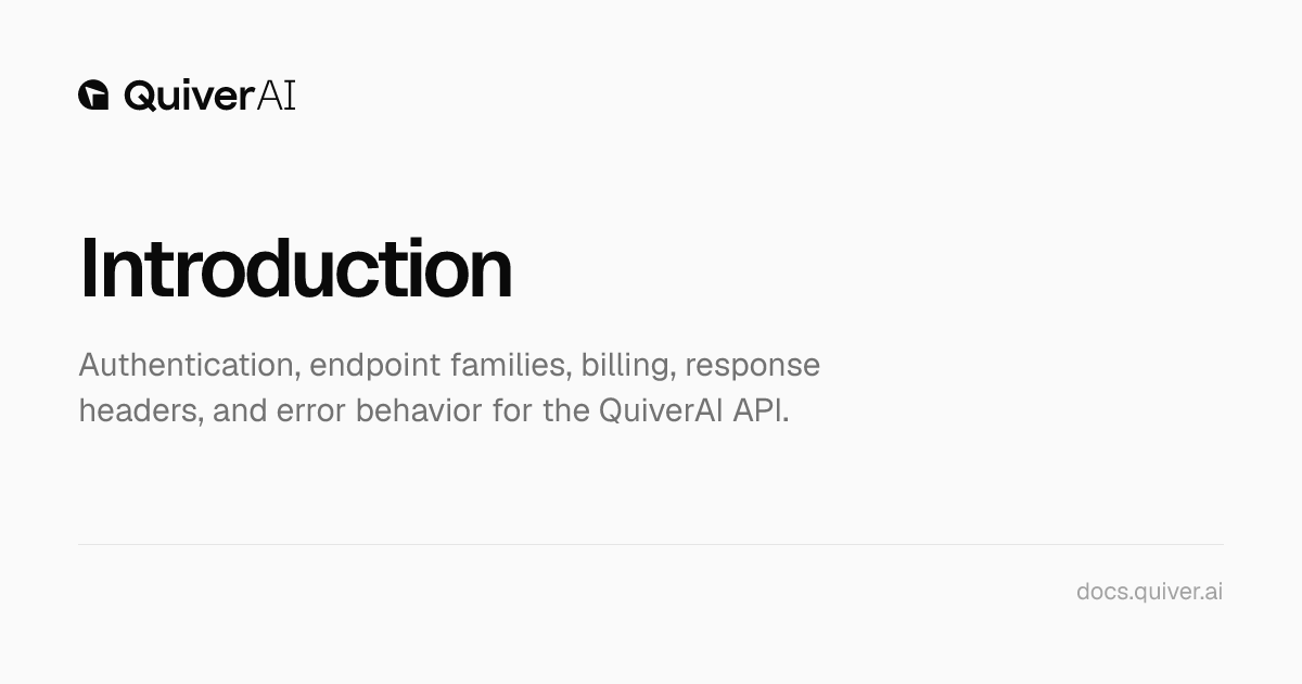 Introduction - QuiverAI public beta Docs